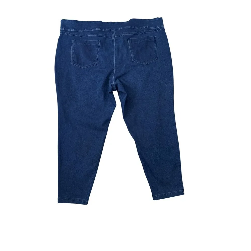 Terra & Sky Women's Plus Size 4X (28W-30W) Dark Blue Stretch Denim Jeggings - Picture 2 of 6